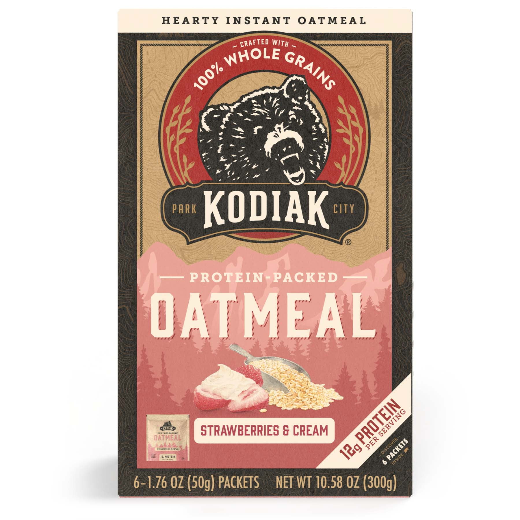 Kodiak ProteinPacked Strawberries and Cream Instant Oatmeal, 1.76 oz