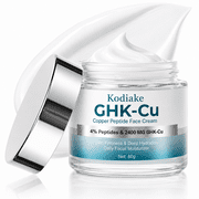 Kodiake GHK-Cu Copper Peptide Face Cream 60g, 4% Peptides Daily Facial Moisturizer for Skin Firmness, Deep Hydration and Youthful Look