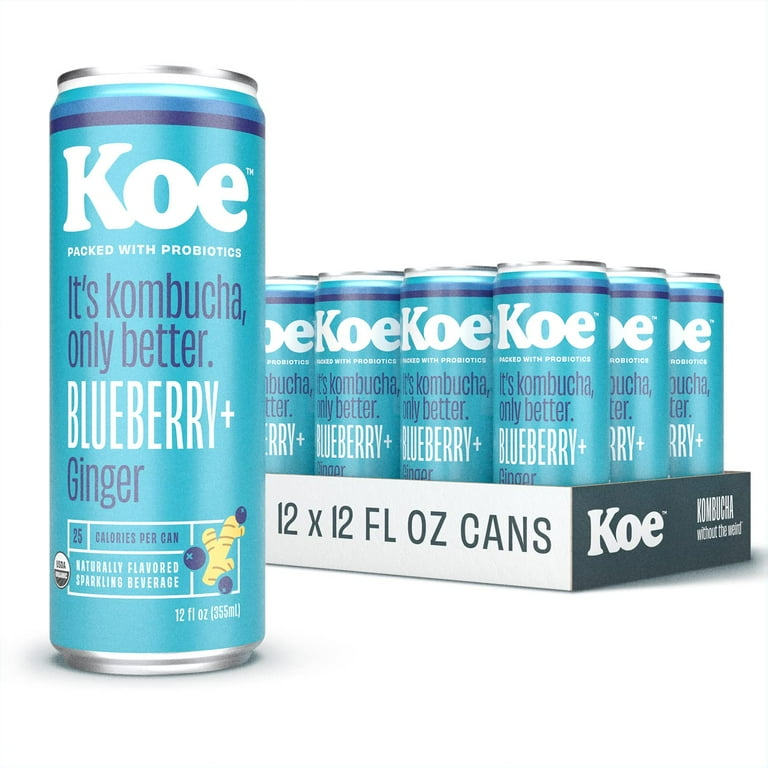 USDA Organic Koe Blueberry Ginger Kombucha - Probiotic Sparkling
