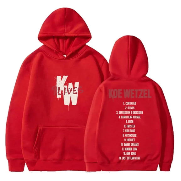 Koe Wetzel 9 Lives Tracklist Hoodies 2024 Tour Logo Merch Pullovers Women Men Fashion Sweatshirts