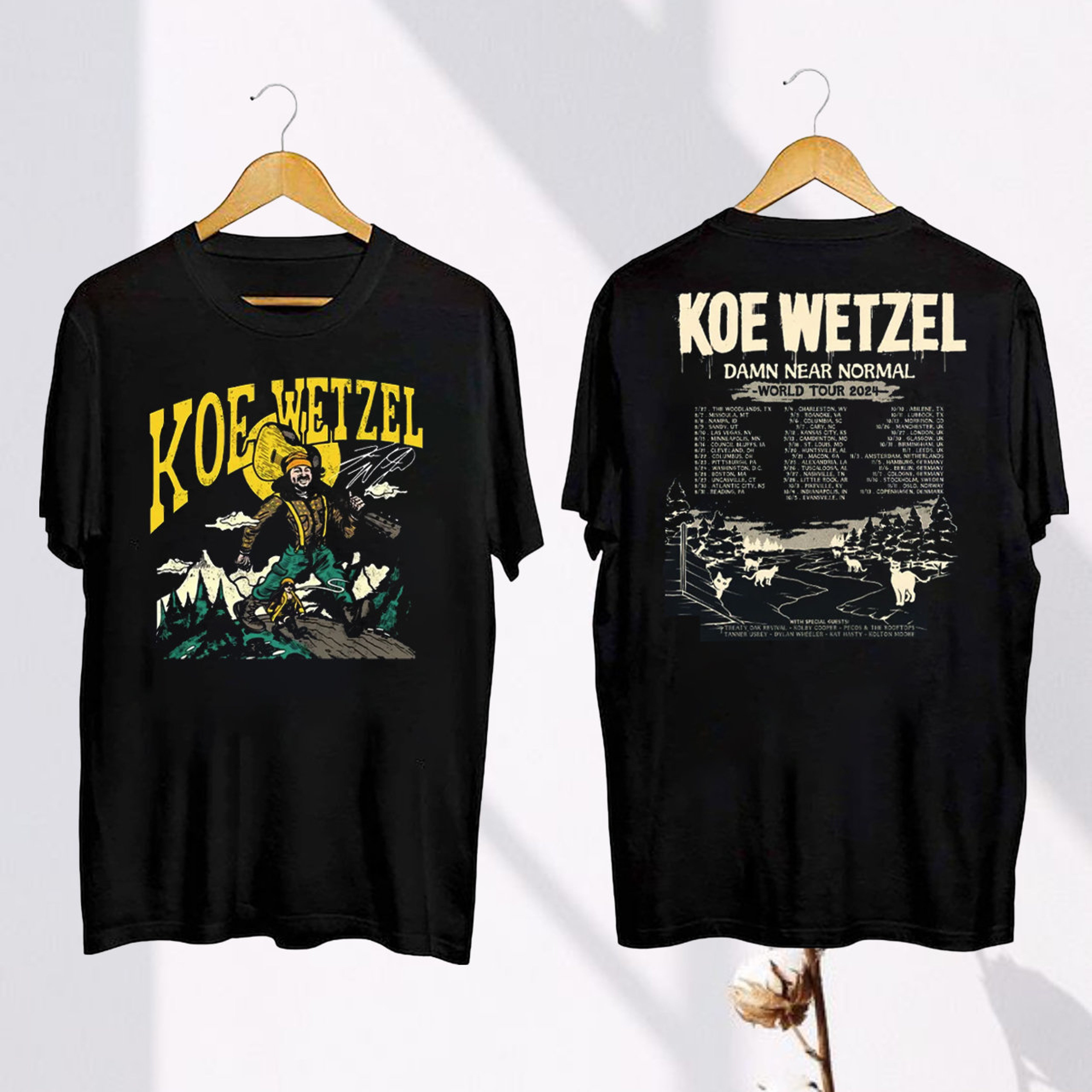 Koe Wetzel Graphic Shirt Koe Wetzel Damn Near Normal Tour 2024 Shirt