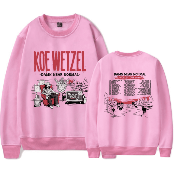 Koe Wetzel Merch Sweatshirt Damn Near Normal World Tour 2024 Crewneck Men Women Long Sleeve Hoodie Streetwear Pullover Top