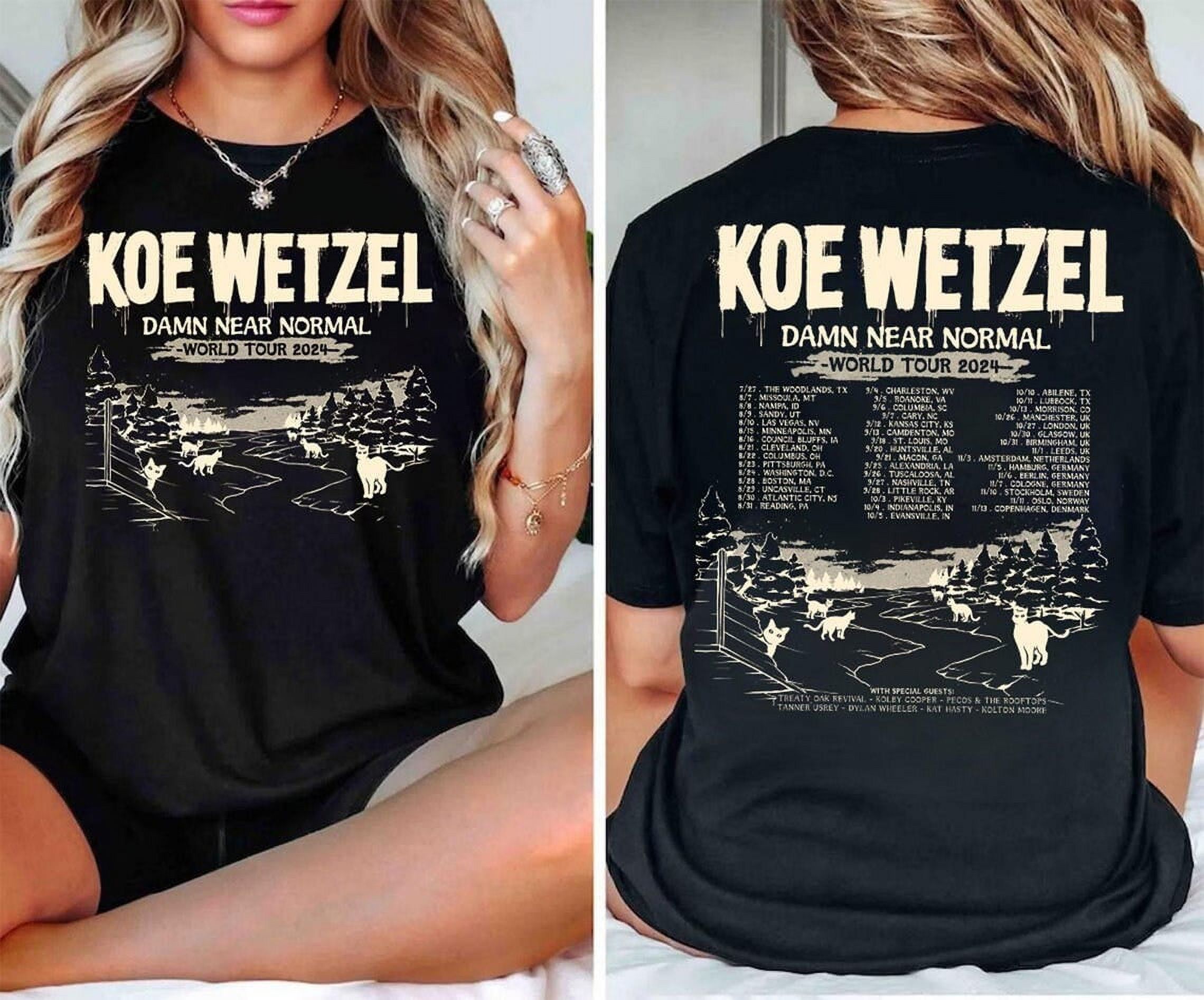 Koe Wetzel Music 2024 Shirt, Tour Date Wetzel Fan Gift, Wetzel tour