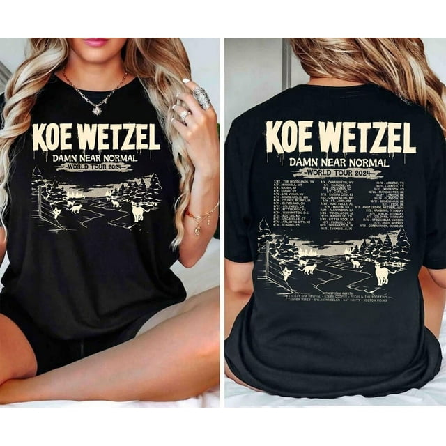Koe Wetzel Music 2024 Shirt, Tour Date Wetzel Fan Gift, Wetzel tour