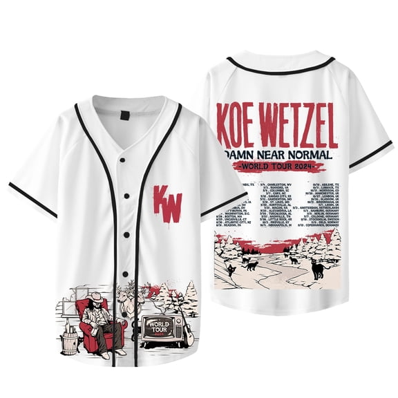 Koe Wetzel Tour Merch Baseball Jacket KW Logo T-shirts Summer Women Men Fashion Casual V-neck Short Sleeve Tee