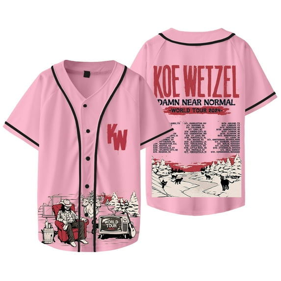 Koe Wetzel Tour Merch Baseball Jacket KW Logo T-shirts Summer Women Men Fashion Casual V-neck Short Sleeve Tee