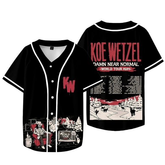 Koe Wetzel Tour Merch Baseball Jacket KW Logo T-shirts Summer Women Men Fashion Casual V-neck Short Sleeve Tee