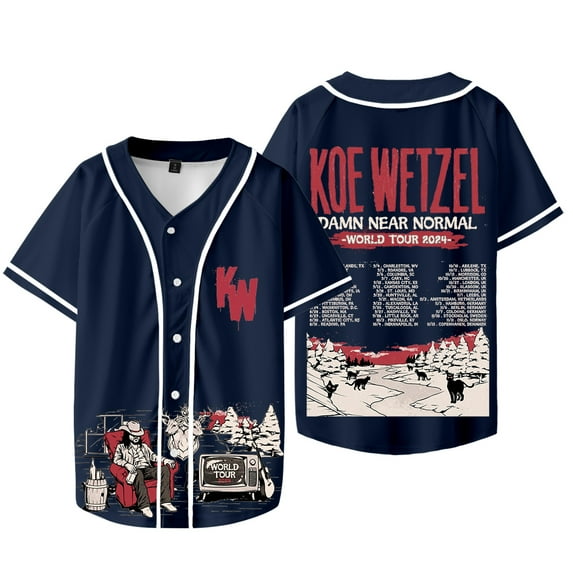 Koe Wetzel Tour Merch Baseball Jacket KW Logo T-shirts Summer Women Men Fashion Casual V-neck Short Sleeve Tee