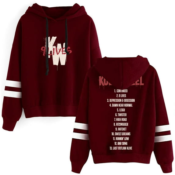 Koe Wetzel Tracklist Pullovers 9 Lives Album Tour Merch Women Men Fashion Long Sleeve Sweatshirts