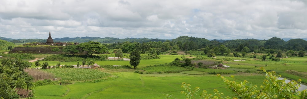 Koe-thaung temple built by King Min Dikkha Mrauk U Rakhine State Myanmar Canvas Art - Panoramic Images (36 x 12)