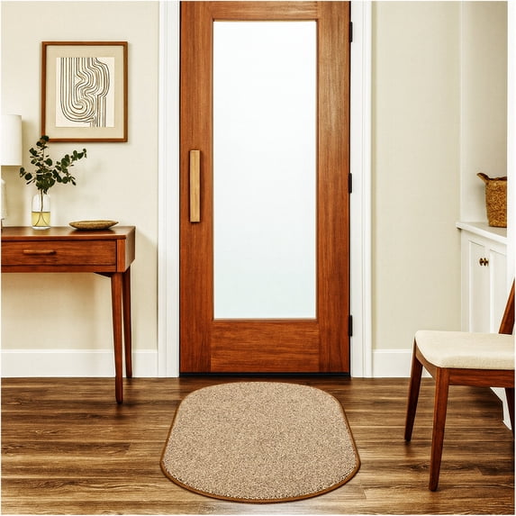 Koeckritz Rugs 32 oz Indoor Area Rug, Brown Solid, 3' x 5' Oval for Living Room, Bedroom