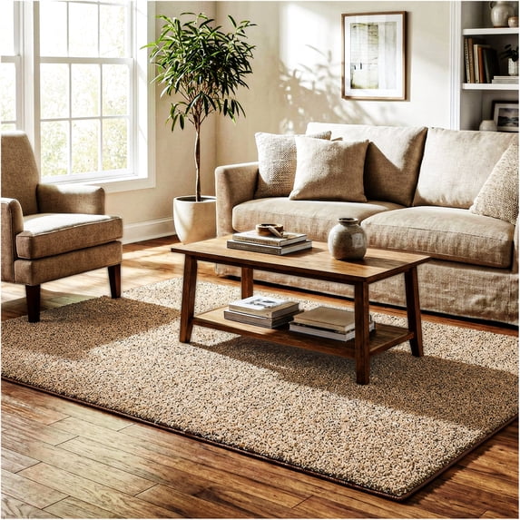 Koeckritz Rugs 32 oz Indoor Area Rug, Brown Solid, 5' x 12' Runner for Hallway, Entryway