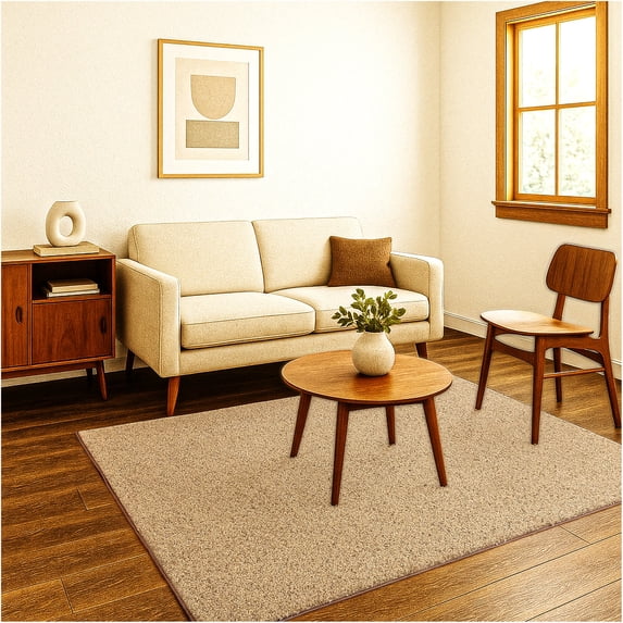 Koeckritz Rugs 32 oz Indoor Area Rug, Brown Solid, 8' x 8' Square for Living Room, Bedroom