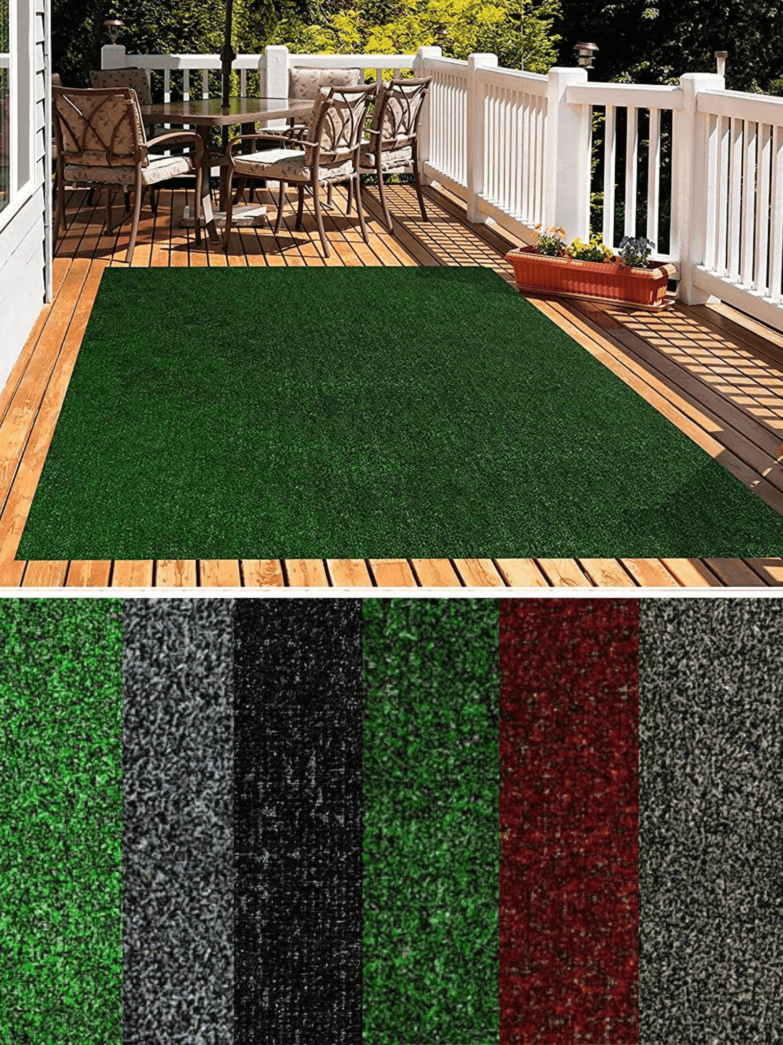 Koeckritz IndoorOutdoor 6'x16' Artificial Grass Turf Rug Green Black