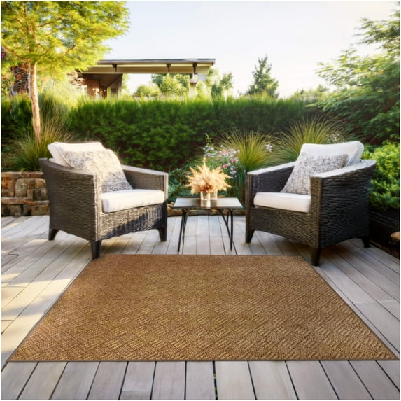 Koeckritz Rugs 10'x10' Square Square Camel Ridge Premium Soft Beige Indoor Outdoor Rug for Comfort & Style