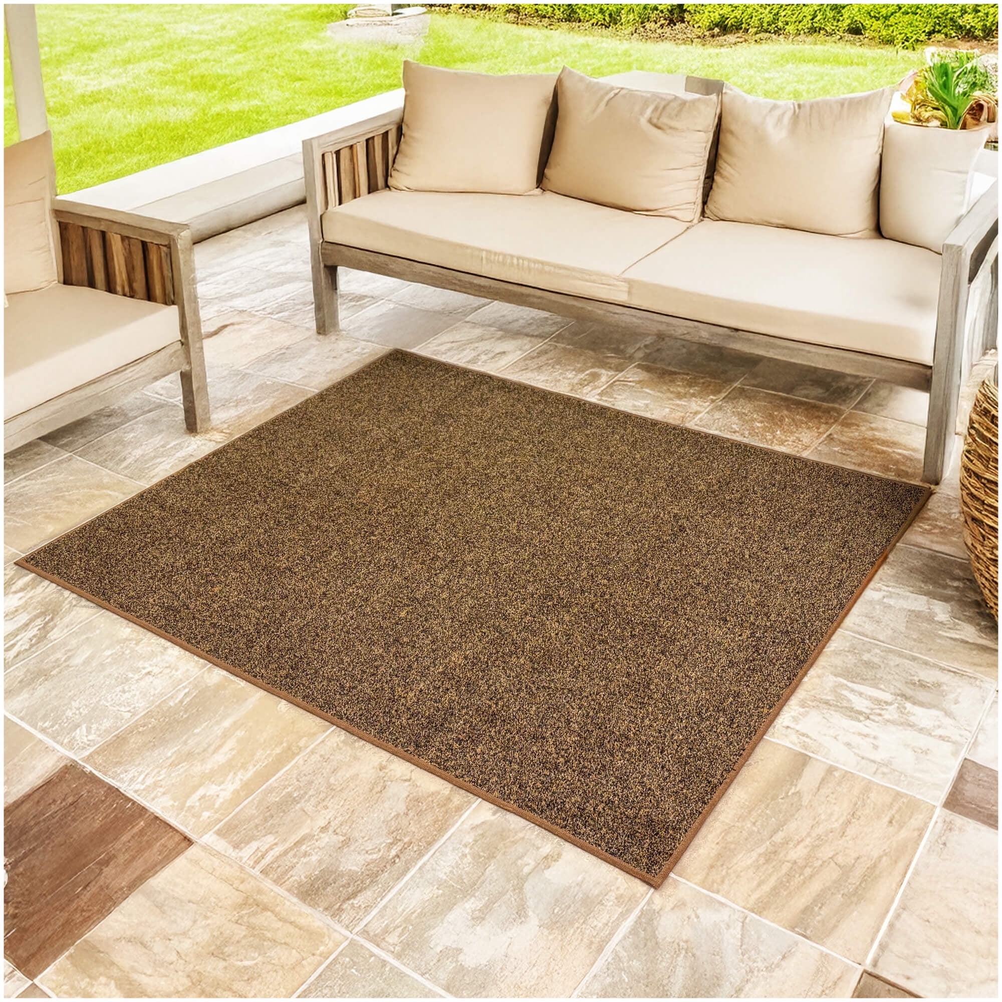 Koeckritz Rugs 10'x12' Brown Turftime Indoor/Outdoor Durable Artificial ...