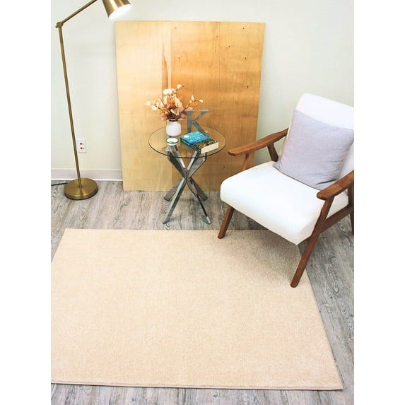 Koeckritz Rugs 10'x12' Off-White Indoor Area Rug, 30 oz Soft Plush Nylon, 1/2" Thickness