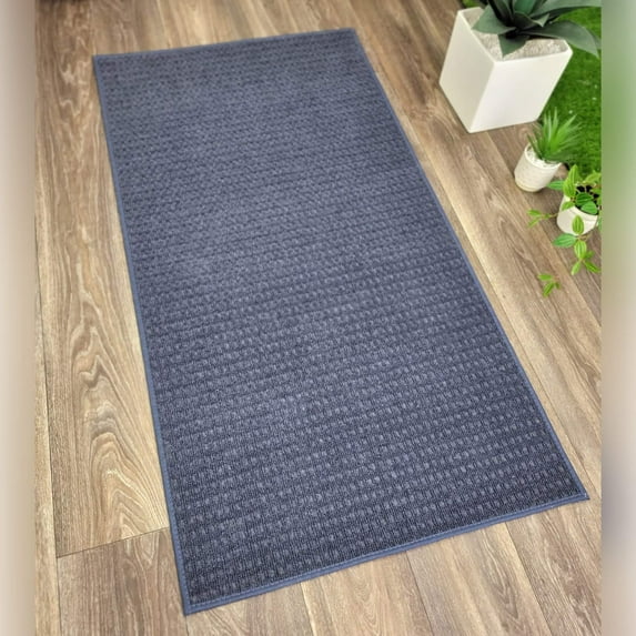 Koeckritz Rugs 12' x 16' Ocean Blue Waffle Pattern Indoor/Outdoor ECO-Friendly DuraKnit Area Rug