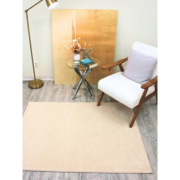 Koeckritz Rugs 12'x16' Off-White Indoor Area Rug, 30 oz Soft Plush Nylon, 1/2" Thickness