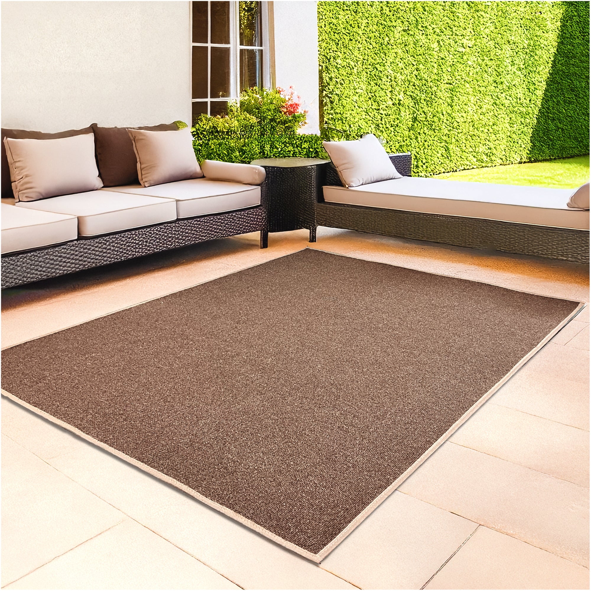 Koeckritz Rugs 3' x 4' Premium Ribbed Indoor/Outdoor Area Rug, Quick Dry, Lightweight, Espresso