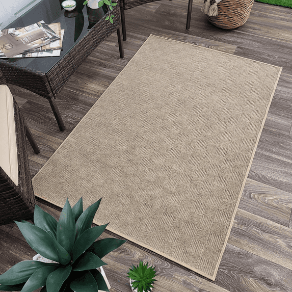 Koeckritz Rugs 4'x11' Chestnut Patchwork Indoor/Outdoor Rug Soft, Durable & Easy to Clean