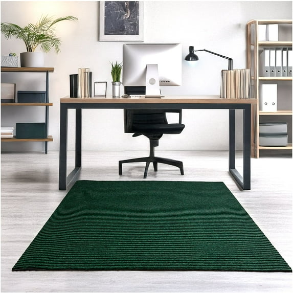 Koeckritz Rugs 4'x4' Emerald Green Heavy Duty Non-Slip Indoor/Outdoor All-Weather Mat For Home