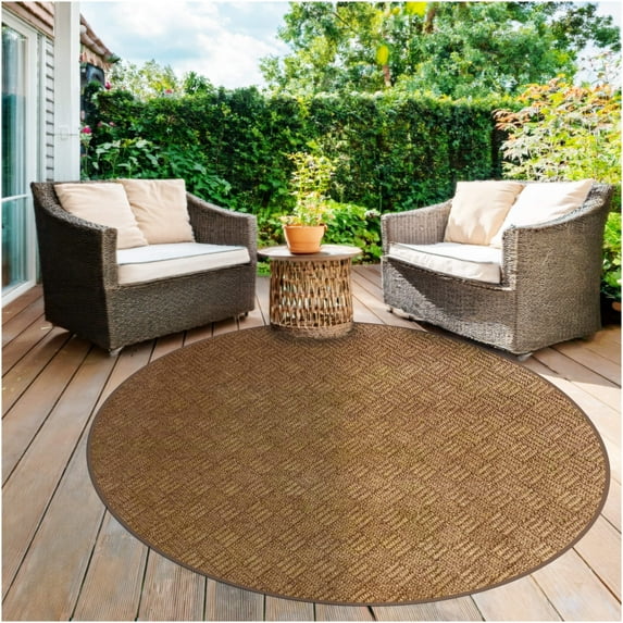 Koeckritz Rugs 5' Round Camel Ridge Premium Soft Beige Indoor Outdoor Rug for Comfort & Style