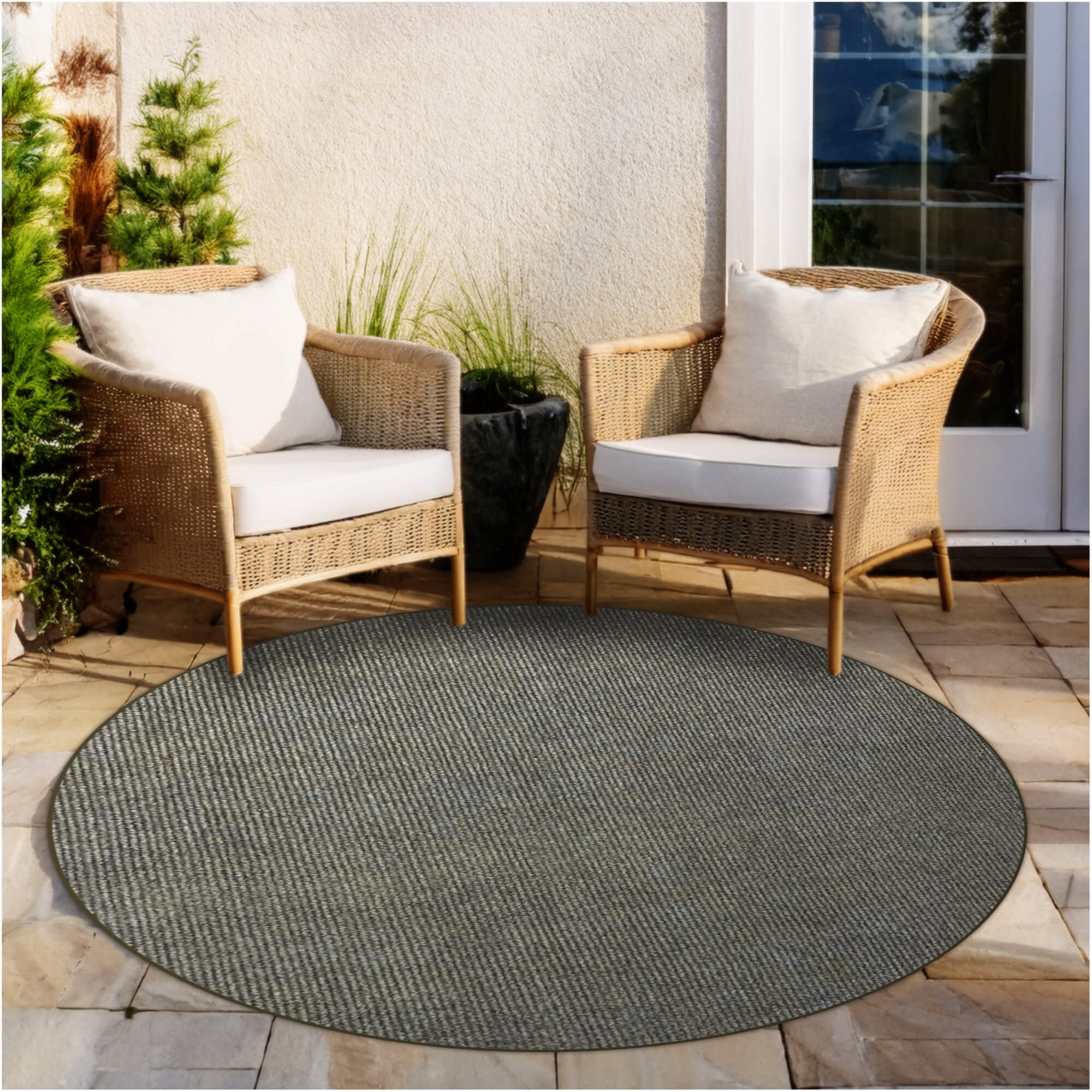 Koeckritz Rugs 5' Round Dragonfly Luxe Indoor/Outdoor Gold Area Rug ...