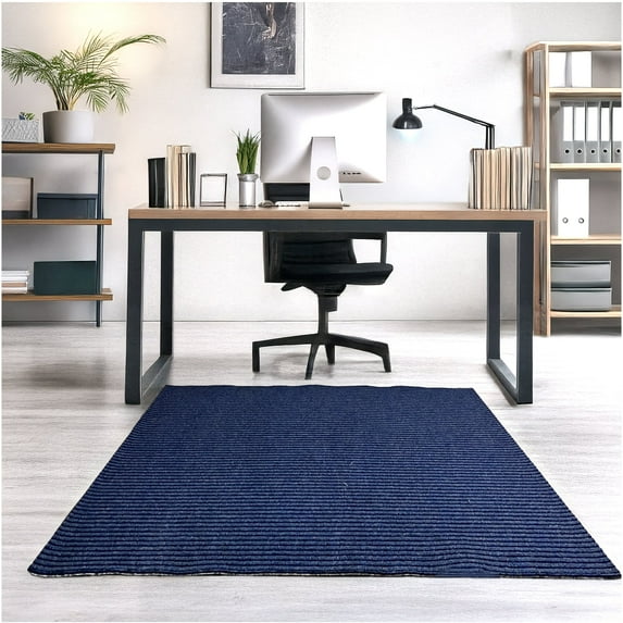 Koeckritz Rugs 5' x 5' Blue Heavy Duty Non-Slip Indoor/Outdoor Rug, All-Weather Doormat