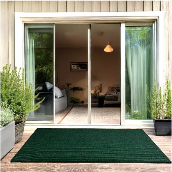 Koeckritz Rugs 5'x5' Emerald Green Heavy Duty Non-Slip Indoor/Outdoor All-Weather Mat For Home