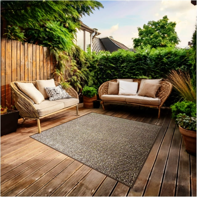 Koeckritz Rugs 6'x10' Mossy Bark Ultra Artificial Turf Indoor and Outdoor Rug With Finished Edges