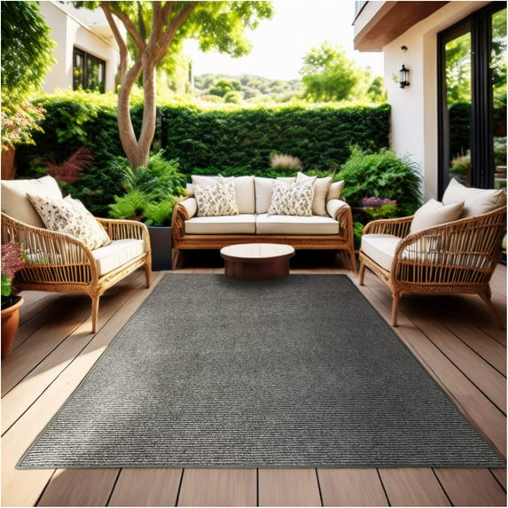 Koeckritz Rugs 6'x20' Tin Roof Luxe Gray Indoor Outdoor Area Rug Soft, Durable & Stylish