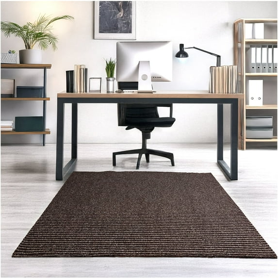 Koeckritz Rugs 8'x8' Brown Heavy Duty Non-Slip Indoor/Outdoor All-Weather Mat For Home