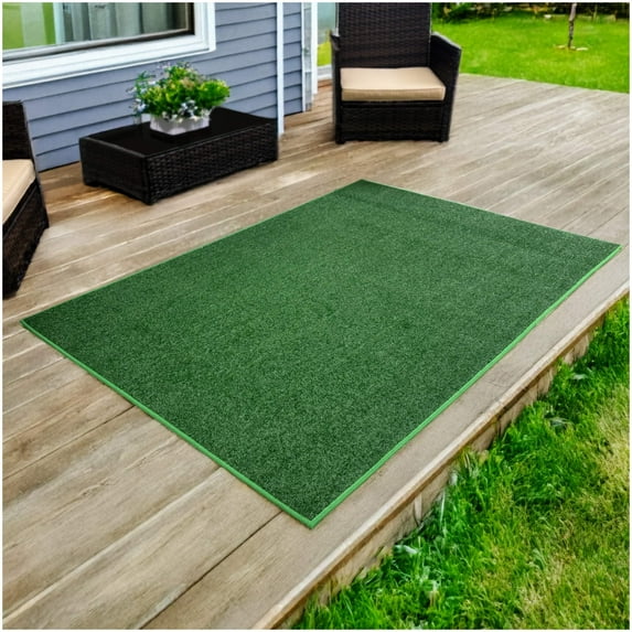 Koeckritz Rugs 9'x10' Green Turftime Indoor/Outdoor Durable Artificial Turf Area Rug