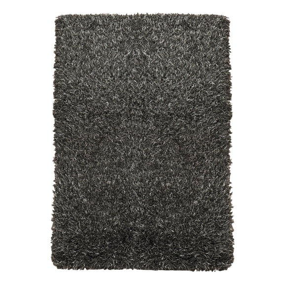 Koeckritz Rugs Bling Black Marble Super Shag Plush Indoor Area Rug 5' x 10'