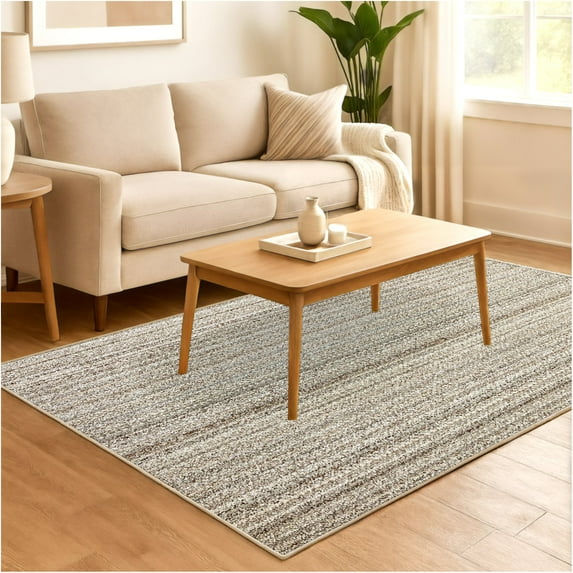 Koeckritz Rugs Boho Striped Multicolor Area Rug, 12'x12', Stain Resistant, Indoor Living Room