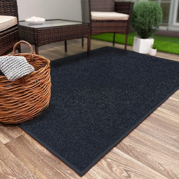 Koeckritz Rugs Economical Blue 7'x7' Square Area Rug, Soft & Durable for Indoors/Outdoors