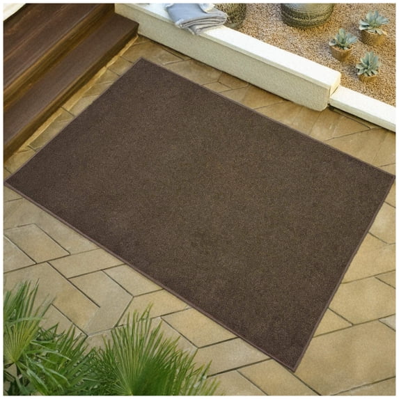 Koeckritz Rugs Economical Mocha 3'x6' Area Rug, Soft & Durable for Indoors/Outdoors