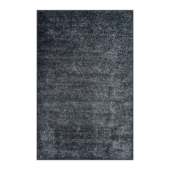 Koeckritz Rugs Gray Black Indoor/Outdoor Artificial Grass Rug, 2'x6', Lightweight