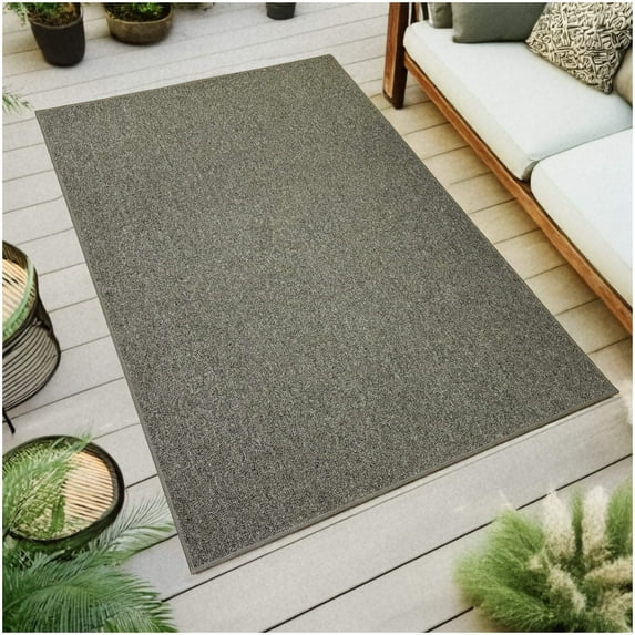 Koeckritz Rugs Gunmetal 7' x 14' Standard Area Rug for Indoor or Outdoor Living Spaces