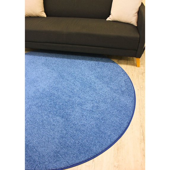 Koeckritz Rugs Kid Crossing Soft Area Rug, 4' Round, Blue, for Living Room, Bedroom