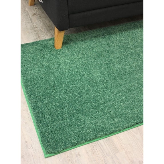 Koeckritz Rugs Kid Crossing Soft Area Rug, 4'x4', Solid Green for Bedroom, Living Room