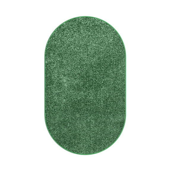 Koeckritz Rugs Kids Crossing Green Soft Plush Indoor Oval Area Rug, 4' x 6'