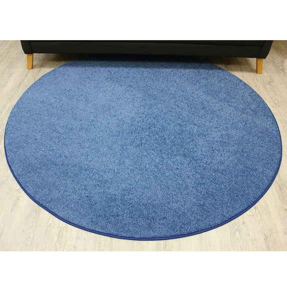 Koeckritz Rugs Kid Crossing Soft Area Rug, 5' Round, Blue, for Living Room, Bedroom
