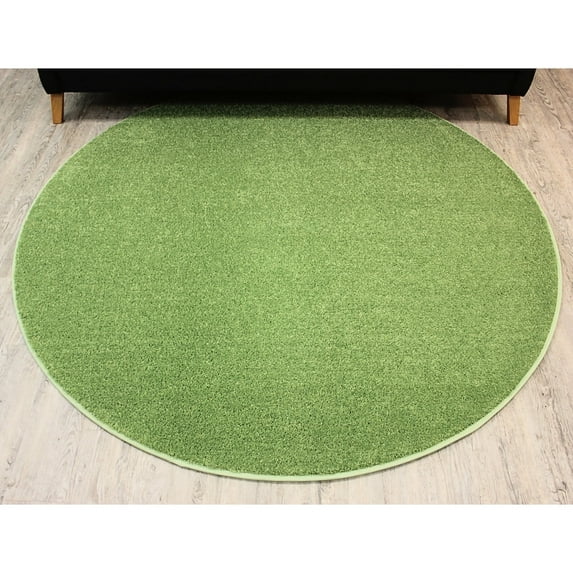 Koeckritz Rugs Kid Crossing Soft Area Rug, 5' Round, Light Green, For Bedroom