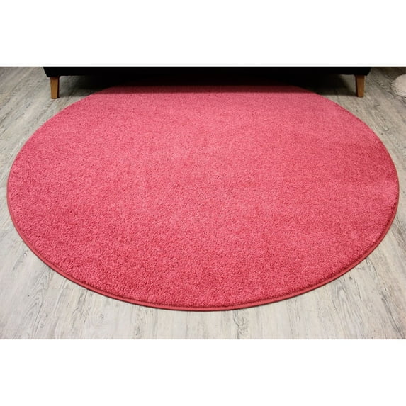 Koeckritz Rugs Kid Crossing Soft Area Rug, 5' Round, Light Pink, for Living Room, Bedroom
