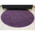 thumbnail image 1 of Koeckritz Rugs Kid Crossing Soft Area Rug, 6' Round, Solid Purple, for Bedroom, 1 of 5