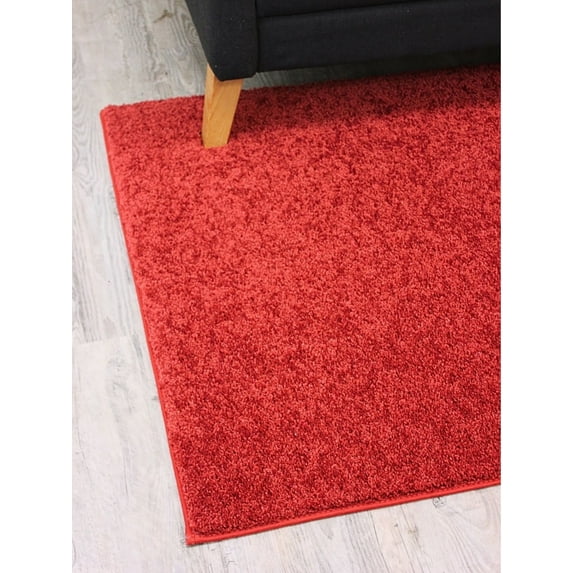 Koeckritz Rugs Kid Crossing Soft Area Rug, 6'x 8', Fire Engine Red, For Bedroom