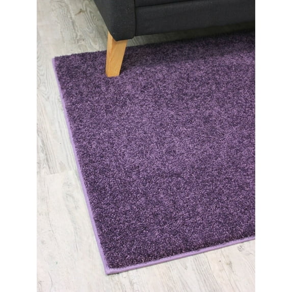 Koeckritz Rugs Kid Crossing Soft Area Rug, 6'x12', Solid Purple, for Living Room, Bedroom