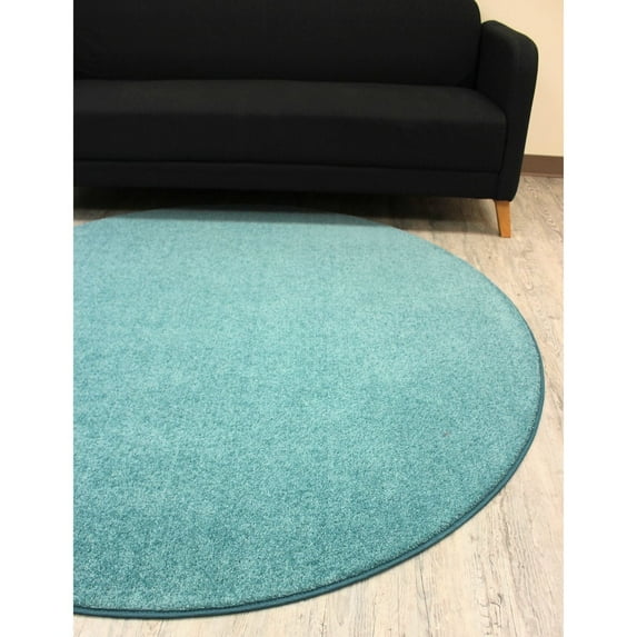 Koeckritz Rugs Kid Crossing Soft Area Rug, 8'x10' Oval, Aqua, for Living Room